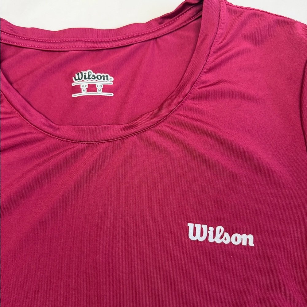 Wilson‎ Athletic Performance Tee Pink Short Sleeve Breathable Workout Top M - Picture 5 of 9
